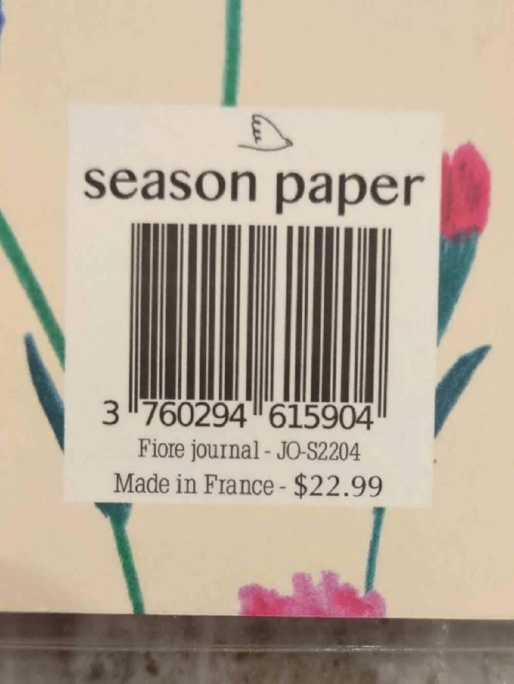 Floral Stem Journal - Cream Background with Multicolor Flowers